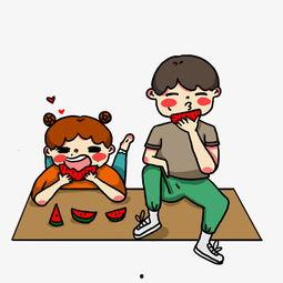 吃瓜群众图片卡通